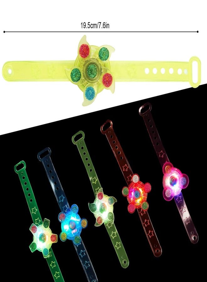 Huastyle Birthday Party Favors for Kids 4-8 Goodie Bag Stuffers,24 Pack Light Up Spinner Bracelets for Pinata Fillers Prize Treasure Box Classroom Glow in The Dark Party Supplies Return Gifts - Image 4
